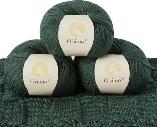 Vista 15 de 100% lana merino para tejer y ganchillo, hilo lujoso y suave de 6 cabos para tejer y crochet a mano, 1.76 oz/50 g, 127 yardas/116 metros