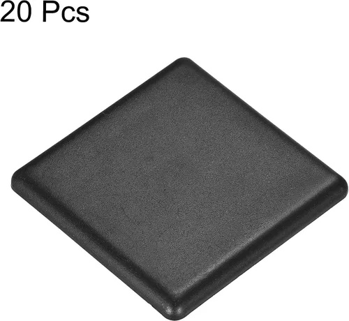 Vista 4 de uxcell Tapa de extrusión de aluminio cuadrada de plástico estándar Negro 1.772x1.772 in 20pcs