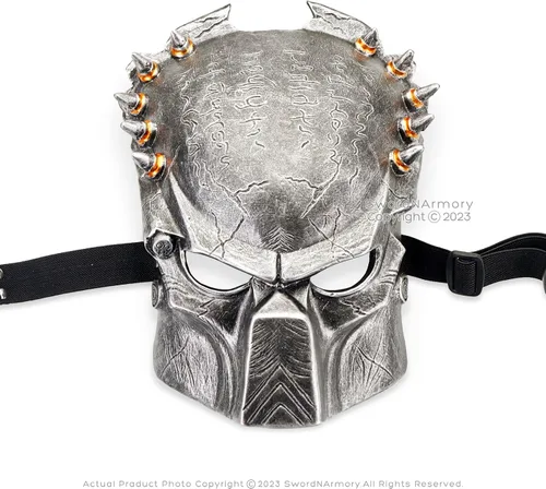 Vista 4 de Munetoshi Depredador Alien Máscara Hunter Guerrero Scifi Acción Película Cómic Cosplay Bronce Negro, Negro