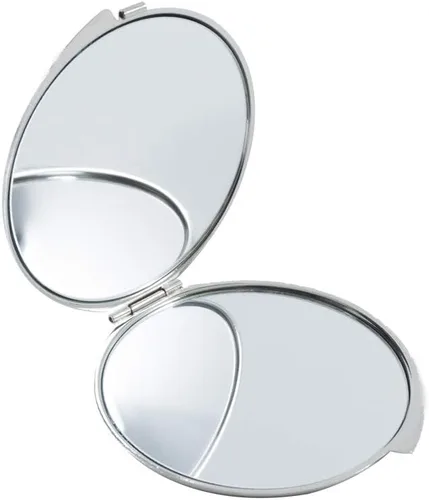 Vista 5 de Espejo de doble aumento compacto para maquillaje portátil, estilo cosmético, plegable, de bolsillo, diseño único de madreperla (flor de almendra)