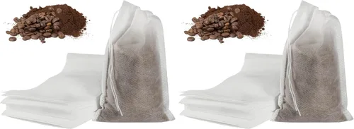 Vista 7 de 50 bolsas para preparación en frío sin desorden, bolsas de filtro de café desechables de 4x6 pulgadas, bolsas de malla fina con cordón para preparar