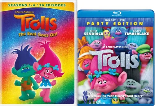 Vista 2 de Trolls The Ultimate Collection - Trolls Party Edition 2017 Blu-ray DVD Trolls The Beat Goes On Seasons 1-4 The Complete First Second Third Fourth