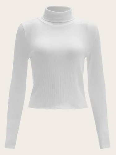 Vista 5 de Floerns 2 piezas de cuello alto y manga larga de punto acanalado para mujer
