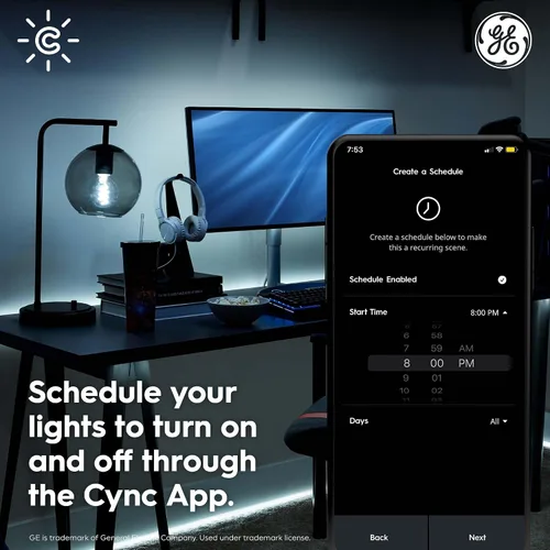 Vista 4 de Luces de cornisa inteligentes Cync para exteriores con efectos dinámicos de 100 pies