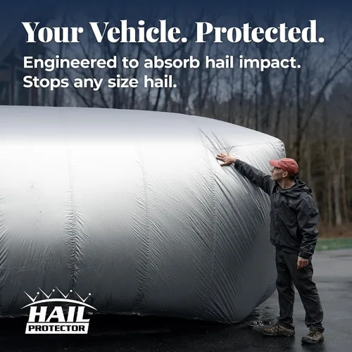 Vista 2 de Hail Protector Funda inflable a prueba de granizo para automóvil, protección portátil contra granizo de cualquier tamaño, sistema completo - CAR1