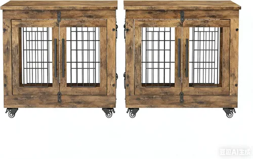 Vista 20 de Lulive Mueble de Jaula para Perros Pequeños, Perrera para Perros de Interior con Puertas Dobles de Madera, Jaula para Perros de 27.1'' de Servicio