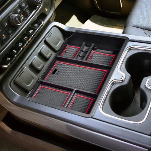Vista 11 de EDBETOS Bandeja Organizadora de Consola Central Compatible con Accesorios Chevy Silverado/GMC Sierra 1500 2014-2018 2015-2019 Silverado/Sierra