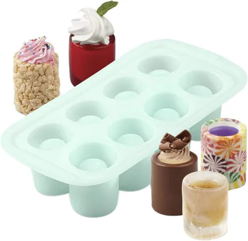 Vista 3 de Molde Wilton de silicona para vasos de chupito redondo, 8 cavidades