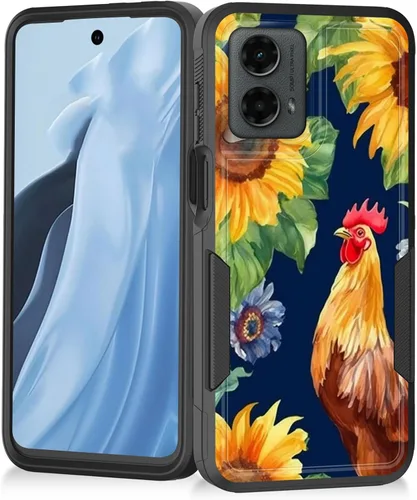 Vista 68 de Funda para Moto G Play 4G 2024, resistente de doble capa híbrida de policarbonato duro, goma suave, a prueba de golpes, funda protectora resistente