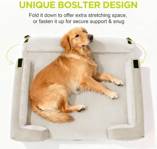 Vista 3 de Cama ortopédica impermeable para perros medianos y grandes Beige