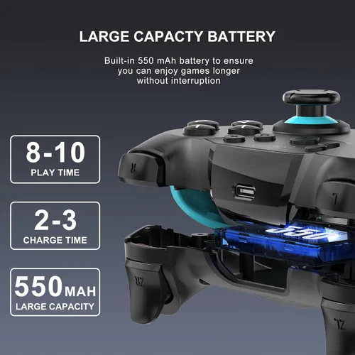 Vista 6 de Deepdawn Controlador de interruptor, controlador profesional inalámbrico de repuesto para Nintendo SwitchSwitch LiteSwitch OLED