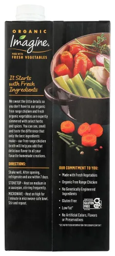 Vista 4 de Imagine Broth Chicken Free Range Orgánico 32.0 oz (Paquete de 3)