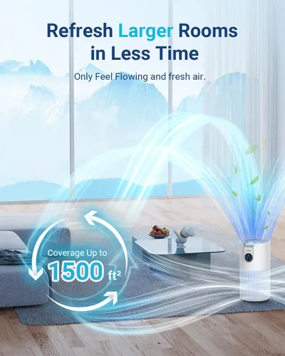 Vista 2 de Purificadores de aire para el hogar, habitación grande de hasta 1500 pies cuadrados con aromaterapia, purificador de aire MOOKA HEPA