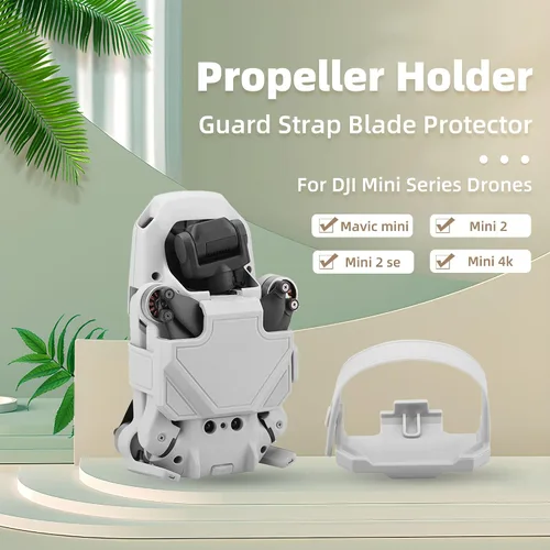 Vista 2 de Protector de hélice para DJI Mini 4K/Mini 2 SE/Mini 2/Mavic Mini, protector de hoja de dron de liberación rápida y correa estabilizadora, accesorios
