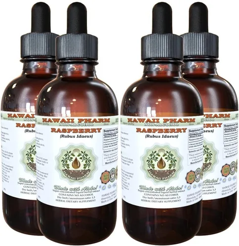 Vista 7 de Hawaii Pharm Extracto líquido sin alcohol de frambuesa, grado profesional, suplemento herbario natural de glicerita de hoja seca de frambuesa