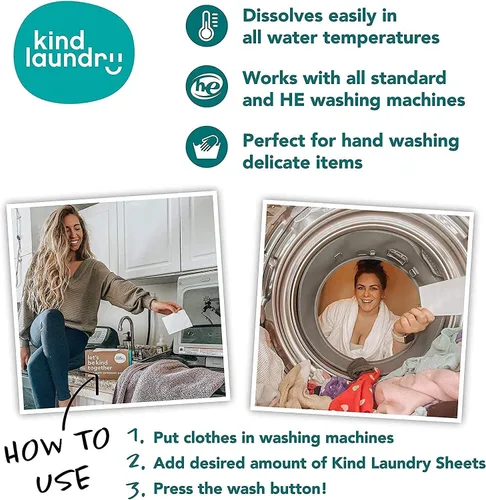 Vista 5 de KIND LAUNDRY Hojas de detergente (brisa del océano) y barra vegana quitamanchas y pre-tratador (5 onzas)