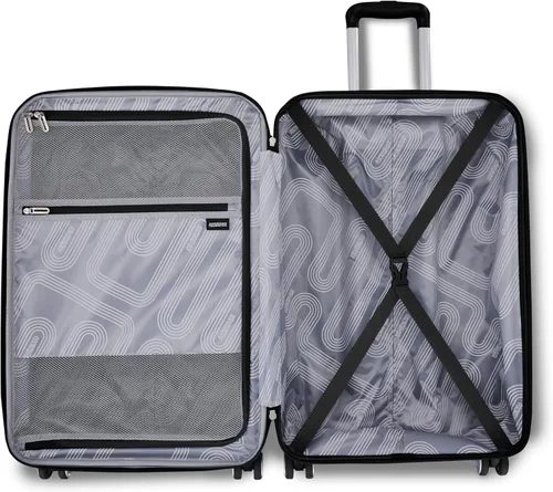 Vista 4 de American Tourister Stratum 3.0, aprobado por aerolíneas, equipaje rígido duradero, se expande 1.5", mango ajustable RightHeight, Negro