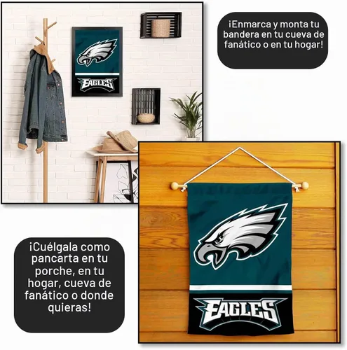 Vista 5 de Bandera de jardín de doble cara de los Philadelphia Eagles