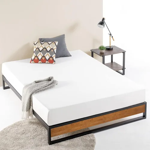 Vista 13 de Zinus Suzanne - Cama de plataforma de 6 pulgadas sin cabecero, Acero Madera Contrachapado, Marrón