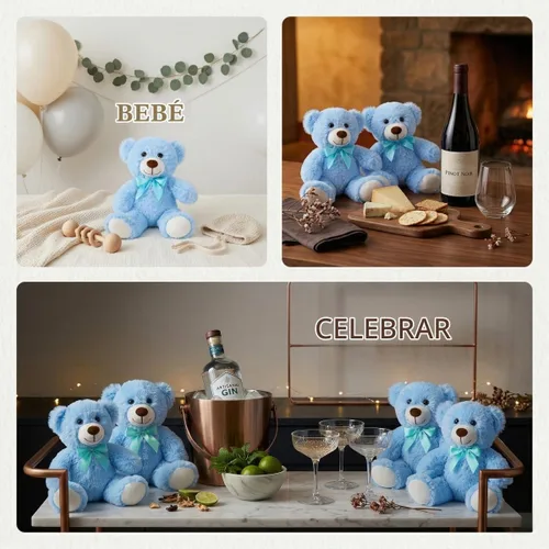 Vista 3 de MaoGoLan - Osos de peluche, paquete de 3 osos de peluche, regalo de cumpleaños o centro de mesa para niñas, 13.5 pulgadas