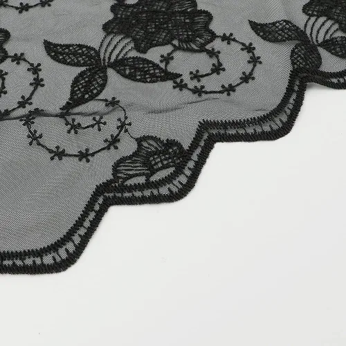 Vista 5 de LMVERNA Triángulo velo Mantilla cabeza cubierta bordado flor velos novia boda accesorio