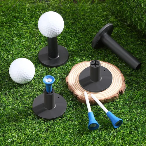 Vista 5 de Juego de 12 tees de golf de goma para alfombrillas, campo de práctica, 6 piezas para tapete de práctica, tamaño mixto