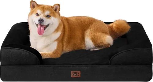 Vista 74 de EHEYCIGA – Cama ortopédica impermeable para perros pequeños, de espuma viscoelástica tipo caja de huevos, con bordes elevados y base antideslizante