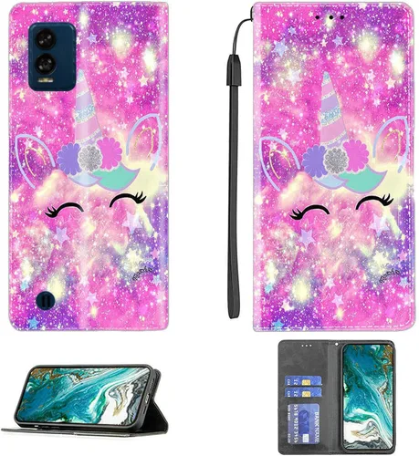 Vista 281 de jioeuinly ATT Motivate 2 - Funda compatible con ATT Motivate 2, funda con soporte abatible y cierre magnético DJS