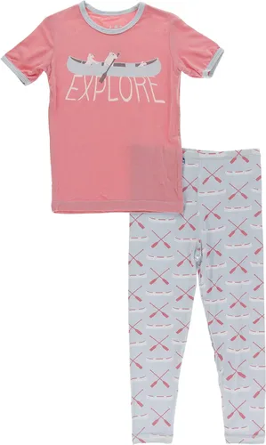 Vista 80 de KicKee Pants Conjunto de pijama de manga larga con estampado de piezas