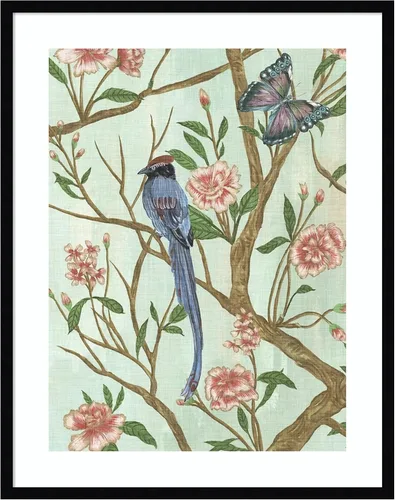 Vista 11 de Amanti Art Lienzo decorativo para pared enmarcado de 24 x 20 pulgadas, delicada Chinoiserie I de Melissa Wang, arte de pared de animales, decoración
