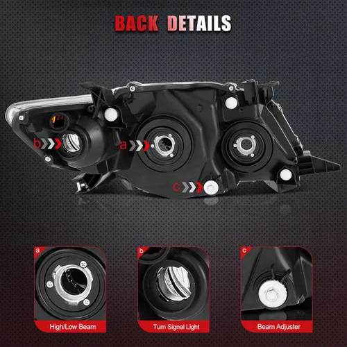 Vista 7 de cciyu Conjunto de faros para Honda Civic 2 puertas Coupé 2006-2011 carcasa negra ámbar reflector lente transparente faros