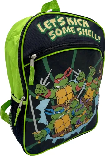 Vista 2 de Fast Forward Mochila escolar de 16" con licencia para niños, Lazo rosa Hello Kitty, Tortugas Ninja