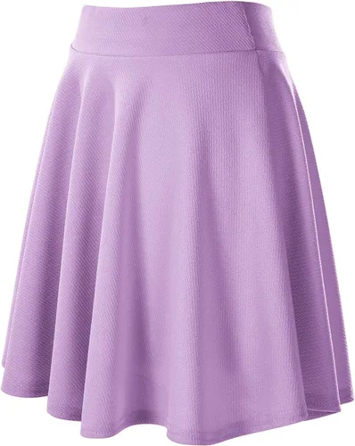 Vista 3 de Urban CoCo Women's Basic Versatile Stretchy Flared Casual Midi Skater Skirt