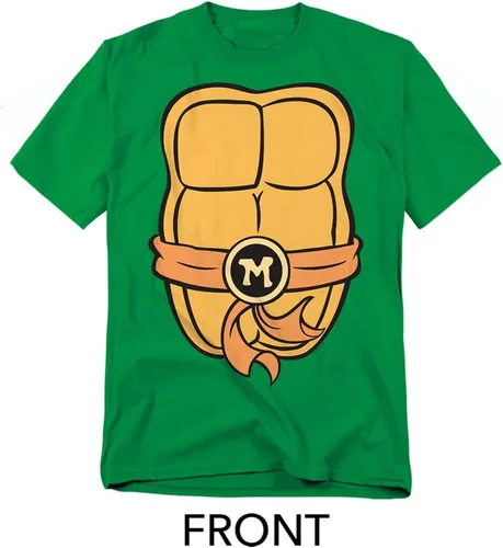 Vista 2 de TMNT - Camiseta unisex para adultos con estampado frontal y trasero clásico Michelangelo