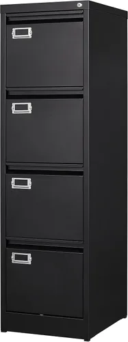 Vista 10 de BYNSOE - Archivador de 2 cajones con cerradura, archivador vertical de metal con ruedas, archivador móvil para oficina, hogar