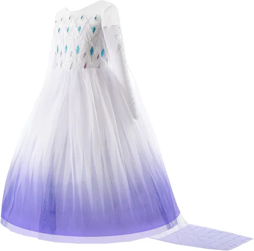 Vista 3 de Vestido de princesa de manga larga con accesorios
