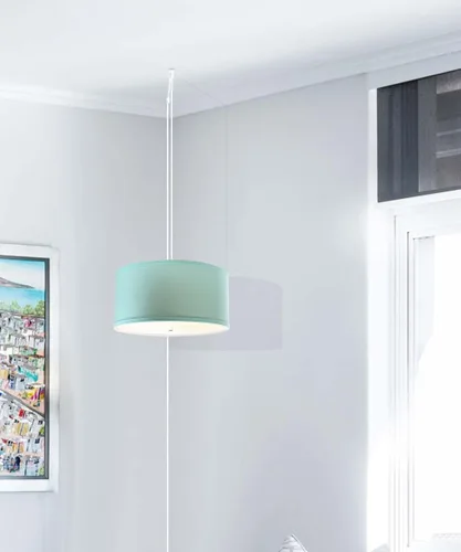 Vista 5 de HomeConcept Colgante enchufable de 2 luces de 14 pulgadas con isla azul paridise con difusor, cordón blanco