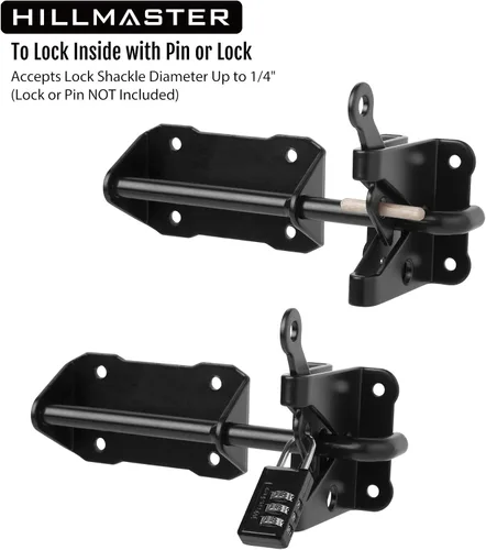 Vista 5 de HILLMASTER Pestillo de puerta automático resistente para vallas de madera con cuerda de tracción, pestillos de puerta de gravedad autobloqueantes