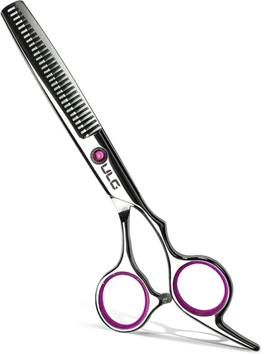 Vista 17 de ULG Tijeras profesionales de adelgazamiento con peine – 6.5 pulgadas de acero inoxidable japonés texturizante y tijeras de corte de pelo para salón