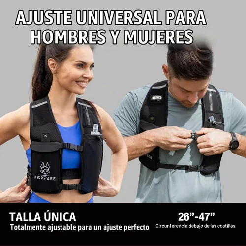 Vista 2 de Chaleco para correr para mujeres y hombres – Chaleco de hidratación – Mochila ajustable transpirable para senderismo maratón – Bolsillo impermeable