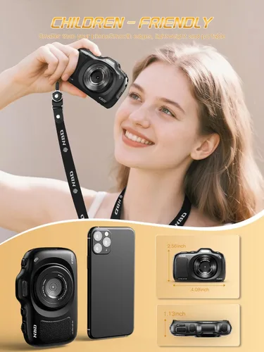 Vista 5 de Cámara digital 4K 64MP con tarjeta de 64 GB y zoom de 16X, fácil para niños