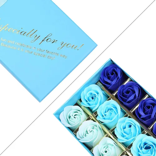 Vista 2 de Juego de 18 piezas de jabón de baño perfumado floral con pétalos de rosas, aceite esencial para plantas, el mejor regalo para mujeres, niñas, mamá