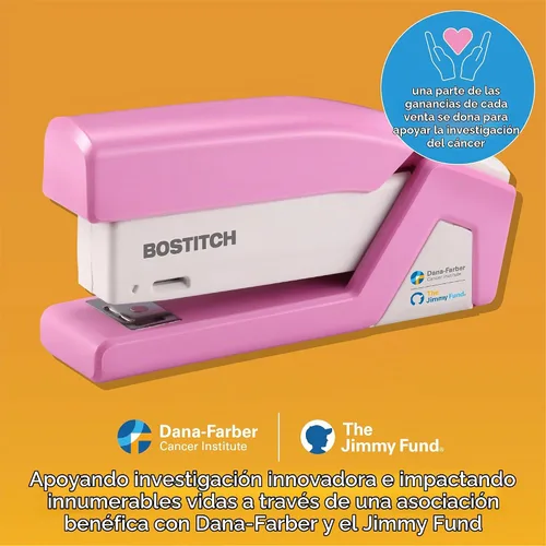 Vista 3 de Bostitch Office InCourage - Engrapadora compacta con resorte, 3 en 1, plástico, media tira, capacidad para 20 hojas, BCA rosa (1588)