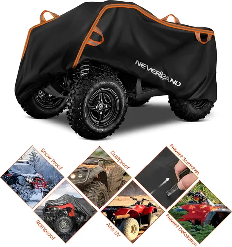 Vista 7 de NEVERLAND Funda impermeable para cuatrimoto de 4 ruedas con hebilla, a prueba de polvo, anti rayos UV, resistente al viento, para todo