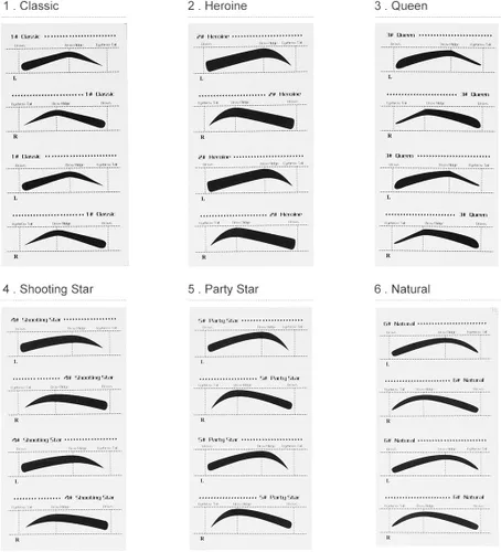 Vista 5 de 10 Uds. Plantillas de cejas para cejas, calcomanías adhesivas para dar forma a las cejas, herramientas de belleza de maquillaje para bricolaje