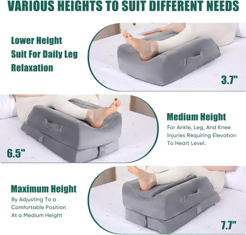 Vista 5 de Almohada de elevación de piernas Almohada de elevación de piernas de cuña para después de la cirugía Circulación sanguínea Tobillo Pie Hinchazón