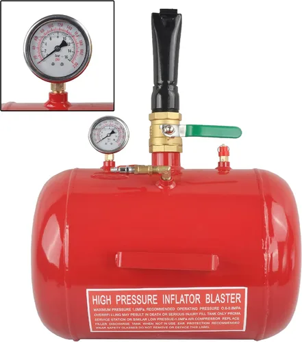 Vista 8 de Asentador de talón de neumático de aire de 5 galones, herramienta explosora de 110 PSI para asentar inflador de neumáticos con medidor por GESEXI