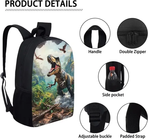 Vista 148 de HUGS IDEA Juego de 3 bolsas escolares con aislamiento térmico para el almuerzo, estuche para lápices