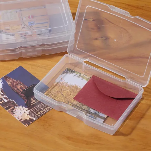 Vista 5 de novelinks Cajas transparentes de almacenamiento de fotos de 4 x 6 pulgadas – Cajas organizadoras de fotos – Caja de almacenamiento de fotos