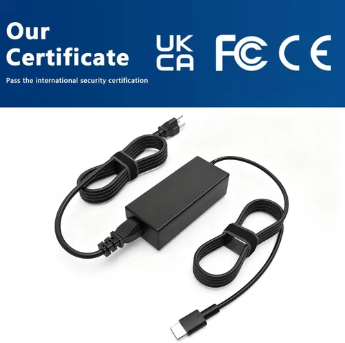 Vista 4 de Cargador USB C de 45 W compatible con Acer Chromebook A18-045N1A A16-045N1A N17Q9 N17Q8 N18Q12 N18Q5 N18Q5 N16Q10 N17Q5 N18Q3 N19Q3 Tipo C Cable
